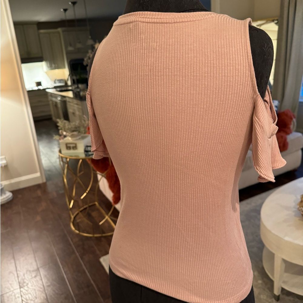 Pink Cold Shoulder Top - Picture 3 of 4